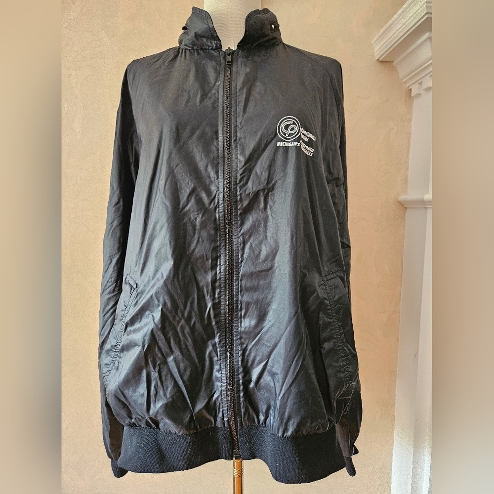 Vintage Duckster Men's Consumers Power Michigan Zipup Windbreaker Jacket-Size XL